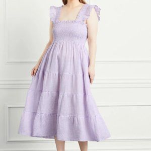 Like New Hill House Ellie Nap Dress in Lilac Stripe Linen